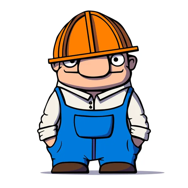 Grappige cartoon werknemer, bouwer, loodgieter. vectorillustratie Stockillustratie