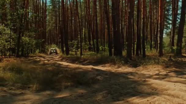 Cinematic Clip Buggy Car Going Cross Country Road Fast Buggy — Stock Video