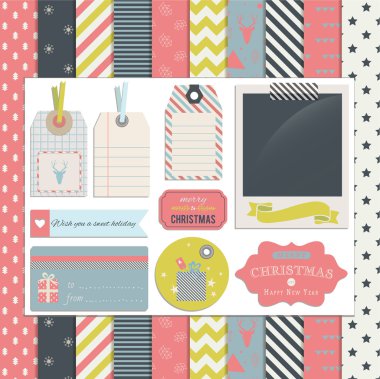Scrapbook Noel tasarım öğeleri
