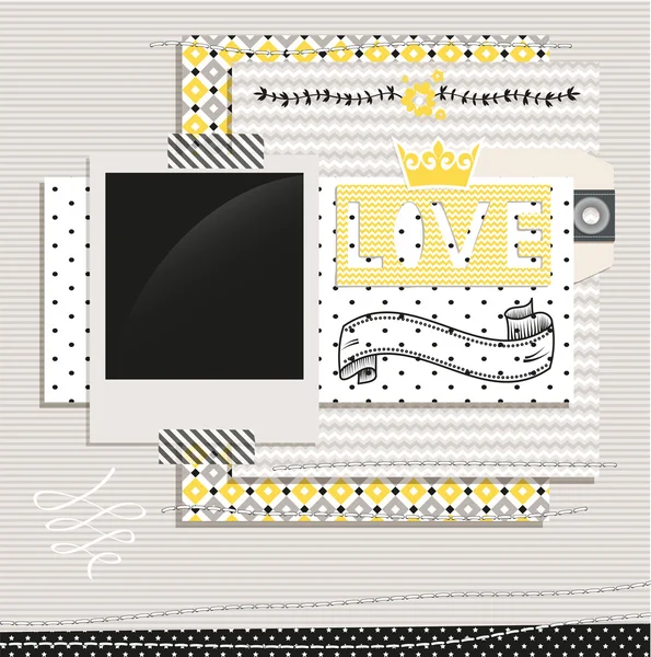 Gray and Yellow Design Elements — Stock Vector