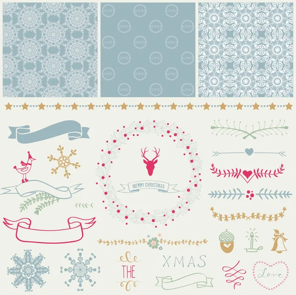 Scrapbook Christmas Design Elements — Stock Vector