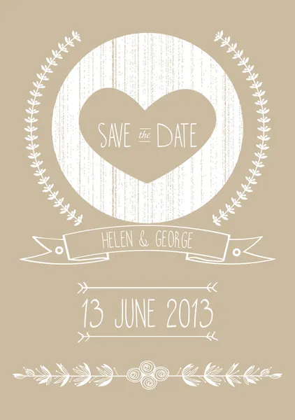 Save the date wedding invitation — Stock Vector