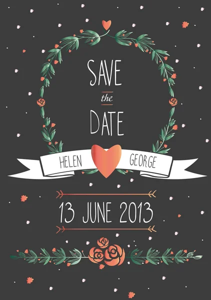 Save the date wedding invitation — Stock Vector