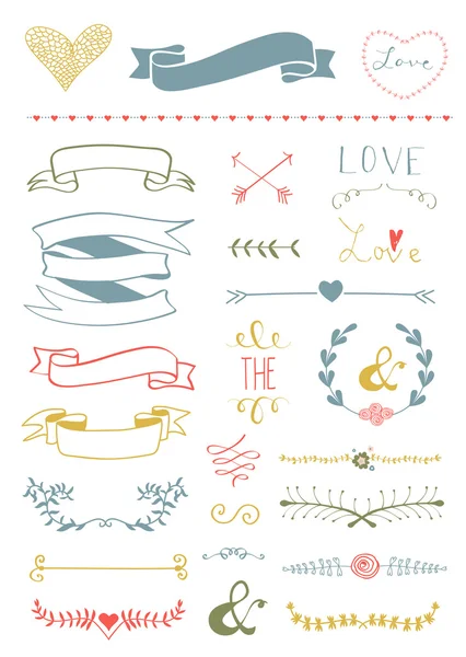 Ensemble graphique mariage — Image vectorielle