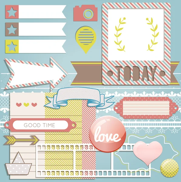 Vector scrapbook elements — Stock Vector