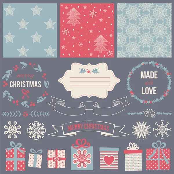 Scrapbook Christmas Design — Stock Vector