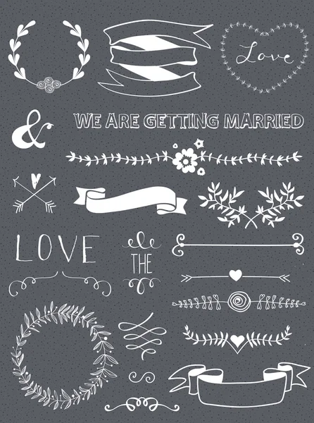 Ensemble graphique mariage — Image vectorielle