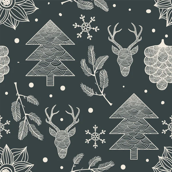 Holiday Hand Drawn Pattern — Stock Vector