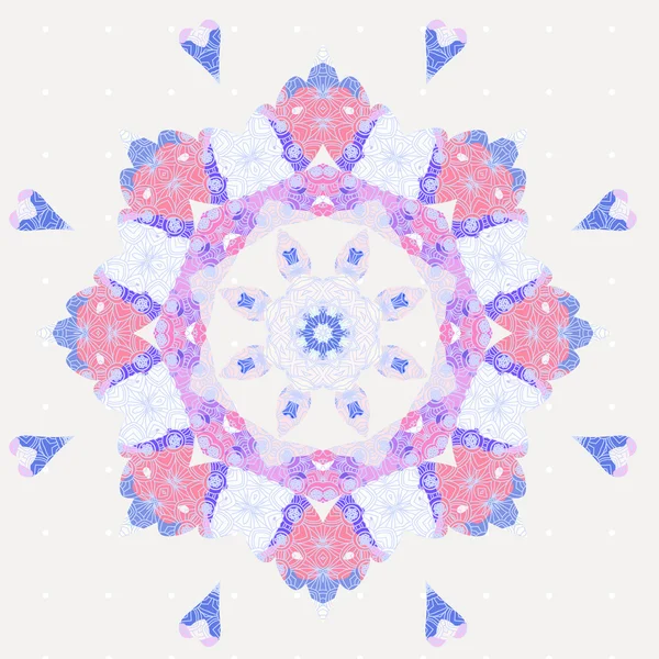 Círculo encaje ornamental copo de nieve . — Vector de stock