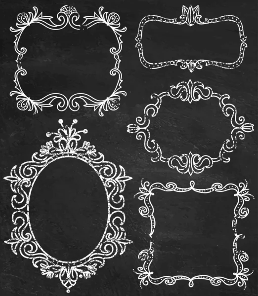 Ornamental detailed hand drawn frames — Stock Vector