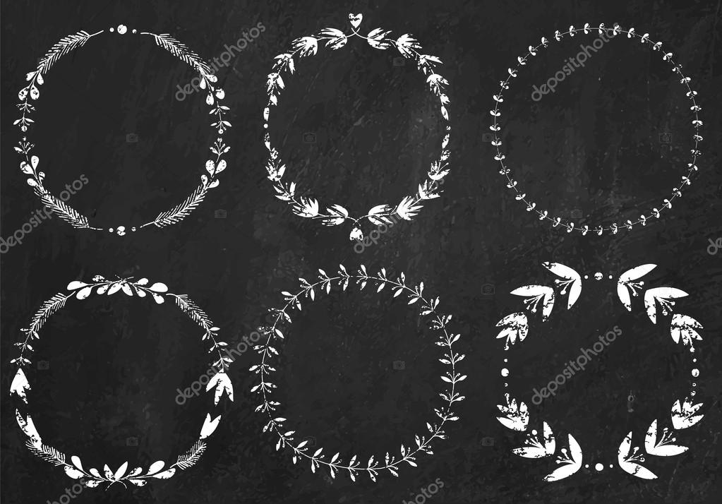 Chalk victory laurel wreaths Stock Vector Image by ©lechernina 35791541