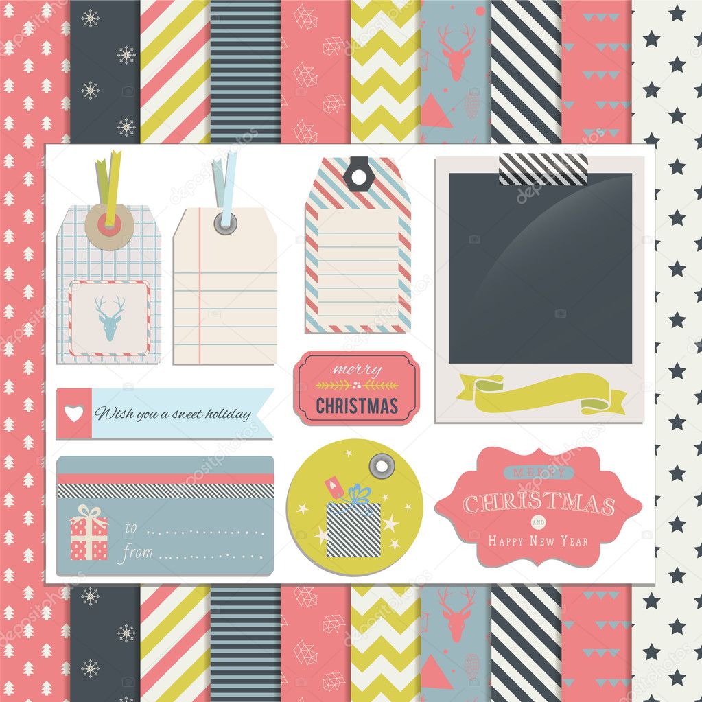 Christmas Decorations Frames Stock Vector C Lechernina 35791551