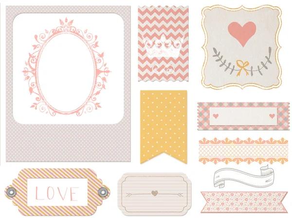 Vintage scrapbook elemanları