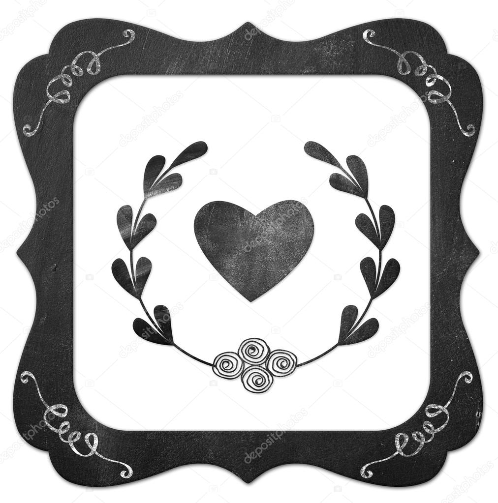 Vintage chalkboard photo frame — Stock Photo © lechernina 36770509