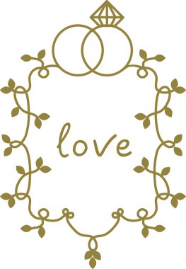 Alyans ile dekoratif altın çerçeve