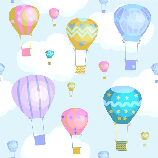 sıcak hava balonu ile Dikişsiz desen vektör