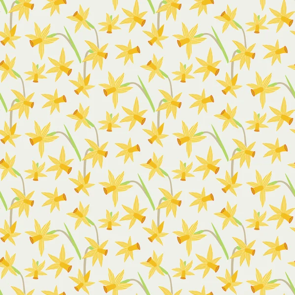 Elegantie naadloze patroon met narcissus bloemen — Stockvector