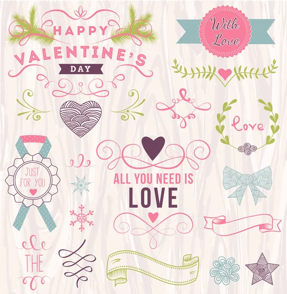 Valentine's day collection d'éléments design — Image vectorielle