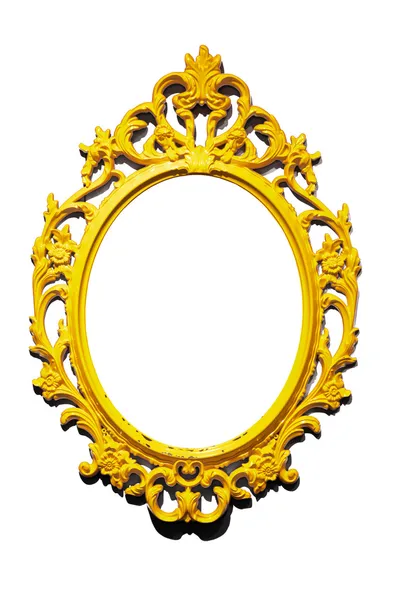 Marco de espejo clásico victoriano dorado aislado —  Fotos de Stock