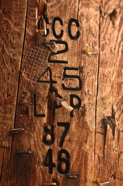 Número tallado en un tronco —  Fotos de Stock