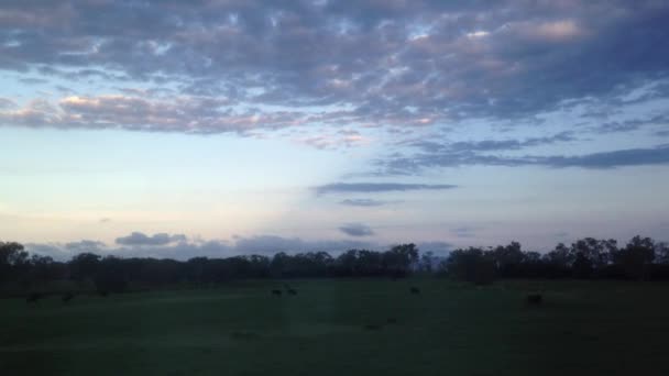 Manzara pencere kenarı bir trenin queensland Avustralya dan akşam — Stok video