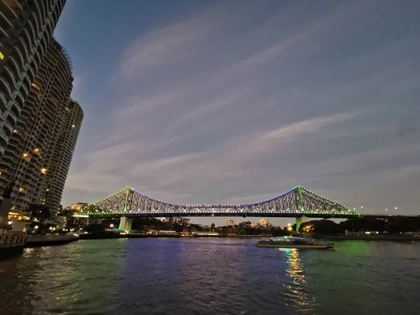 Brisbane Autriche Juillet 2020 Scène Crépuscule Célèbre Pont Story Ferry — Photo
