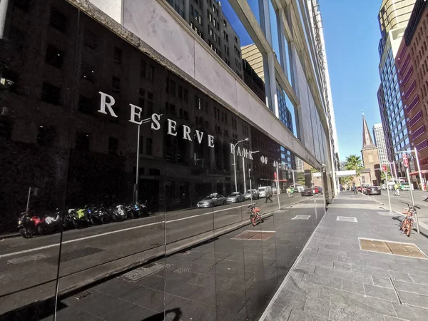 Sydney Oostenrijk Mei 2021 Reserve Bank Australia Naam Zwarte Granieten — Stockfoto