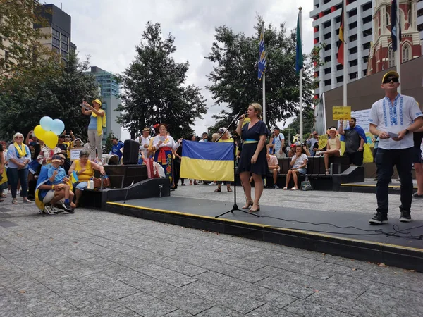 Brisbane Avustralya Mart 2022 Queensland Daki Ukrayna Topluluğu Ndan Kral — Stok fotoğraf