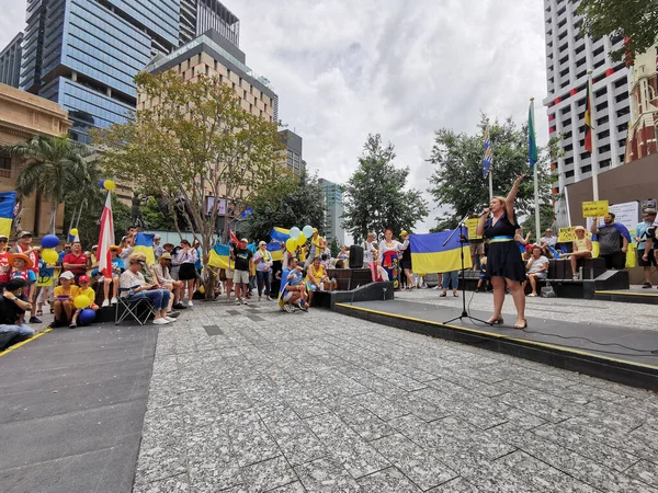 Brisbane Avustralya Mart 2022 Queensland Daki Ukrayna Topluluğu Ndan Kral — Stok fotoğraf