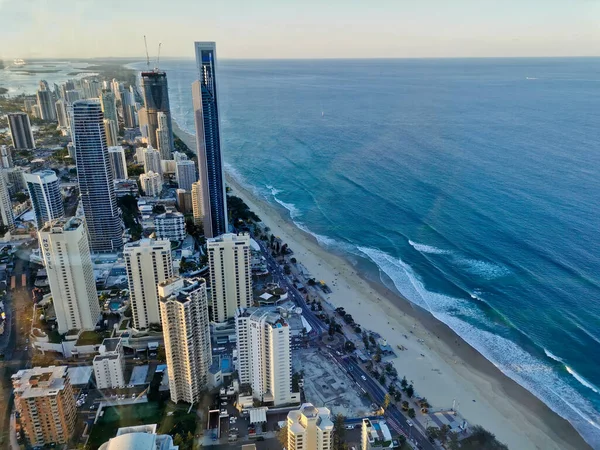 Goldküste Australien April 2021 Luftpanorama Von Hochhaus Wolkenkratzern Surfer Paradise — Stockfoto
