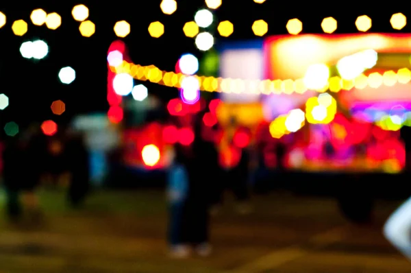 Abstrakte Zufällige Bunte Defokussierte Unscharfe Hintergrundmuster Nachtleben Des Lokalen Marktes — Stockfoto