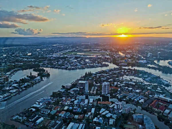 Gold Coast Australia April 2021 Aerial Panorama View High Rise — 图库照片