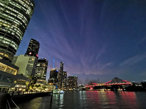 Brisbane Australia July 2020 Twilight Defocused Blurred Abstract Scene Famous — Foto de Stock