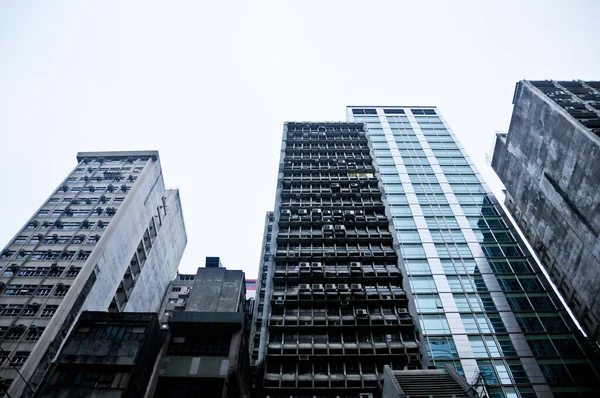 Alte Dunkelgraue Büro Und Wohnhochhäuser Hongkong — Stockfoto