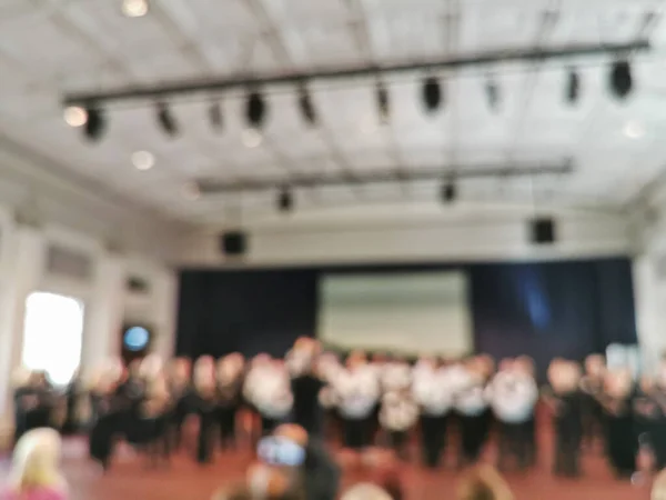 Defocused Abtract Blurred Scene Chorus Performance Music Hall Many Audience — Photo