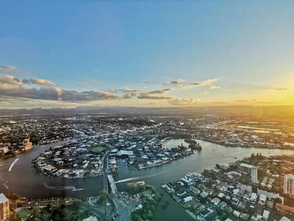Gold Coast Australia April 2021 Aerial Panorama View High Rise — Foto de Stock