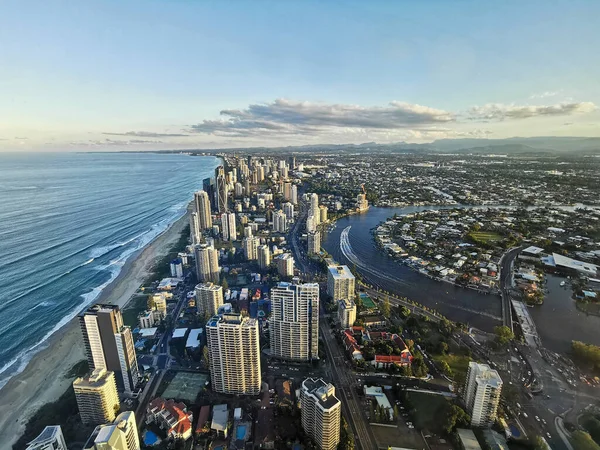 Gold Coast Australia Aprilie 2021 Vedere Panoramică Aeriană Zgârie Nori Imagine de stoc
