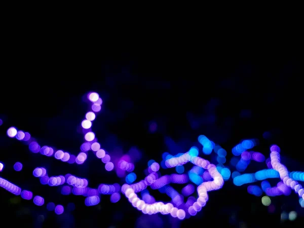 Desfocado Abtrair Borrado Artístico Azul Purplr Pontos Luz Fundo Escuro — Fotografia de Stock