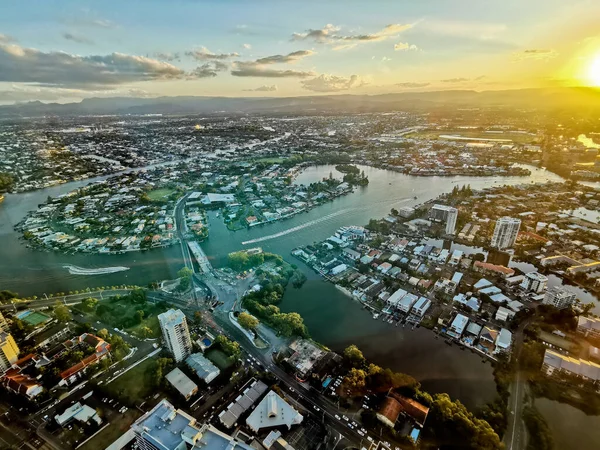 Gold Coast Australia April 2021 Aerial Panorama View High Rise — Foto Stock