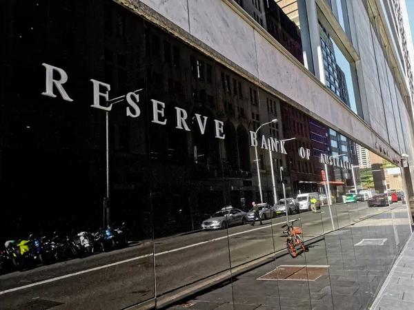 Sydney Oostenrijk Mei 2021 Reserve Bank Australia Naam Zwarte Granieten — Stockfoto