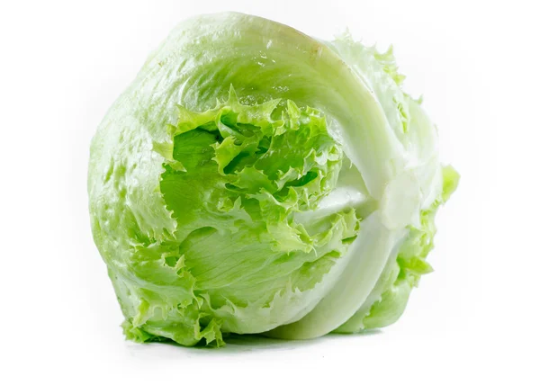 Green Iceberg lettuce on White Background — Stock Photo, Image