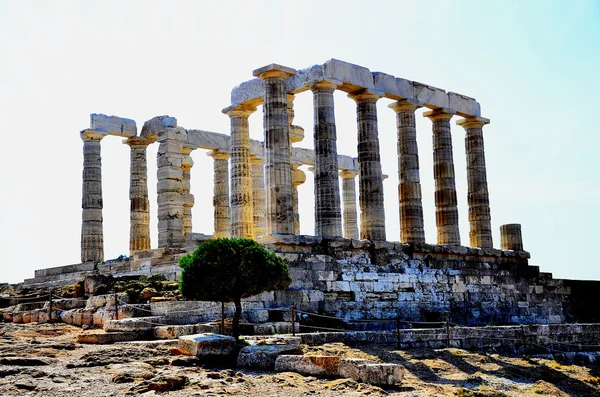 Il Tempio di Poseidone a Capo Sounion vicino ad Atene, Grecia — Foto Stock