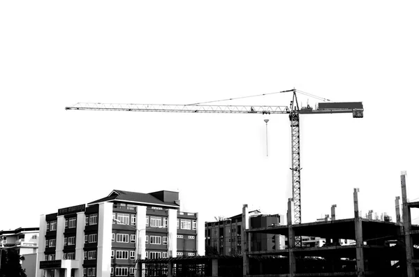 Grúa trabajando en obras de construcción —  Fotos de Stock