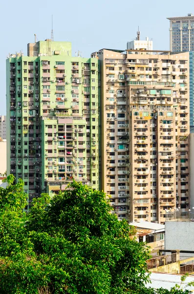 Vários tipos de edifícios residenciais em Macau — Fotografia de Stock