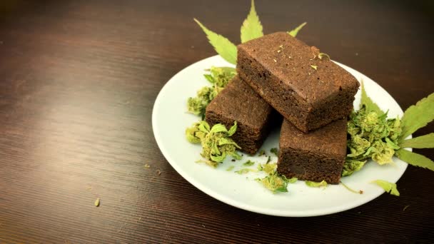 Sehat Organik Bio Home Made Dan Baked Hush Brownies Dari — Stok Video