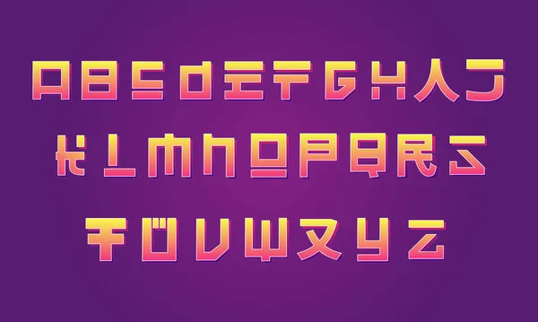 Японський Стиль Типографії Відеоігор Музики Фільмів Орієнтовний Текст Abc Повний — стоковий вектор