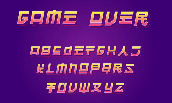 Retro Style Alphabet Japanese Usa Вплинули 16Bit Video Game Aesthetic — стоковий вектор