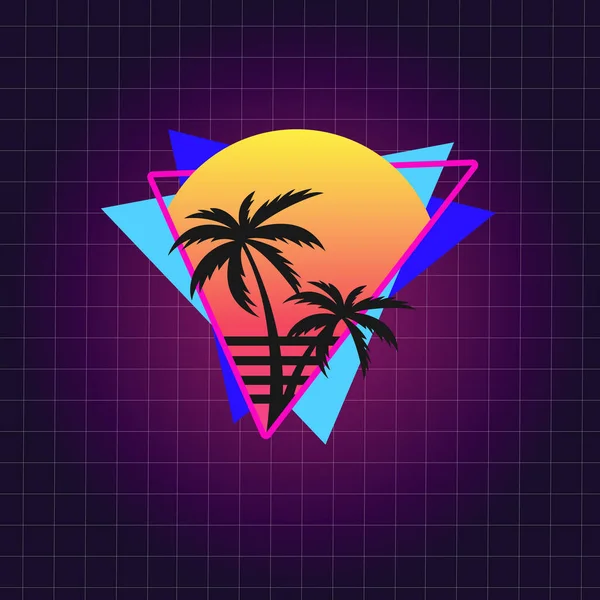 Vector Illustration Shirt Palms Sunset — стоковий вектор