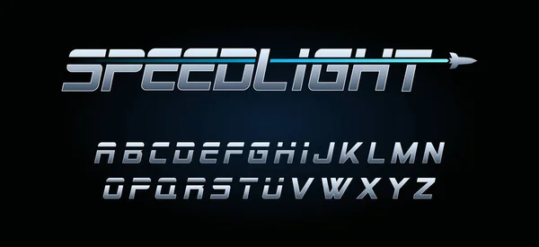 Vector Chrome Alphabet Стилі Scifi Заголовків Логотипів Інших Графічних Проектів — стоковий вектор