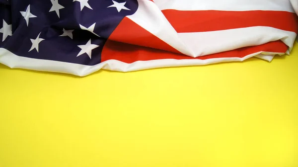 Flag United States America Yellow Background — Photo